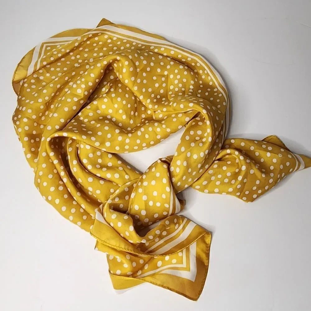 Angela O’Brien Cleobella Vegan Silky Scarf Polka Dots in Marigold
